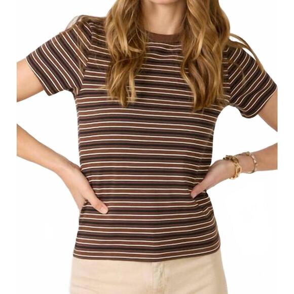 PISTOLA Tops - NEW PISTOLA alba shrunken tee in burna black stripe